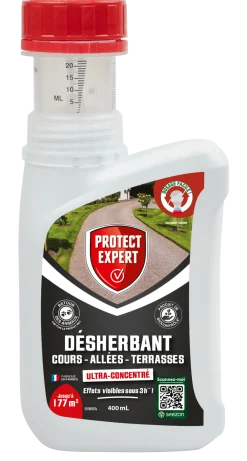 Protect Expert - désherbant ultra concentré - cours allées terrasses - agit sous 3h - 400ml - jusqu鈥² traités procouru400
