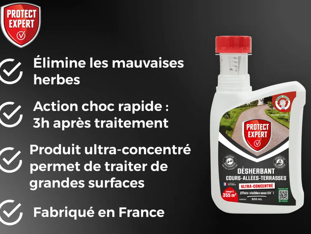 Protect Expert Traitement Et Pulvérisation | - désherbant ultra concentré - cours allées terrasses - agit sous 3h - 800ml - jusqu鈥² traités procouru800