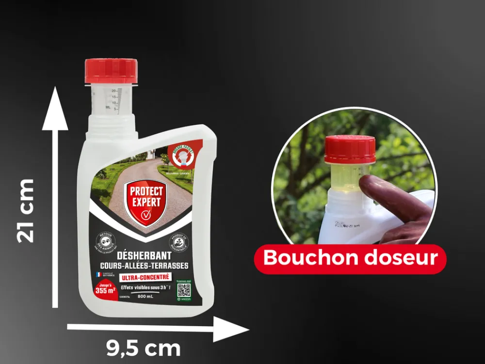 Protect Expert Traitement Et Pulvérisation | - désherbant ultra concentré - cours allées terrasses - agit sous 3h - 800ml - jusqu鈥² traités procouru800