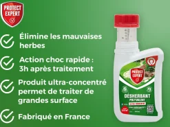Protect Expert Traitement Et Pulvérisation | - désherbant ultra concentré - polyvalent - effets visibles sous 3h - 400ml - jusqu鈥² traités proherbiou400