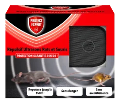 Protect Expert Anti-Nuisibles | - Ultrarasou - ultrason rats et souris - répulsif à ondes - sans accoutumance - repousse jusqu'à 150m²