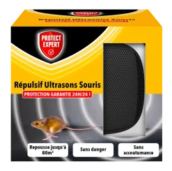 Protect Expert - Ultrasou - ultrason souris - répulsif à ondes pour souris - sans accoutumance - repousse jusqu'à 80m² Discount