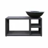 Quoco - Brasero piatto tavolo medium noir ø84 + grille + spatule + housse