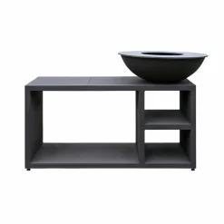 Quoco - Brasero piatto tavolo medium noir ø84 + grille + spatule + housse