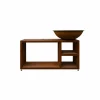 Quoco Barbecues Et Planchas | - Brasero piatto tavolo medium corten ø84 + grille + spatule + housse