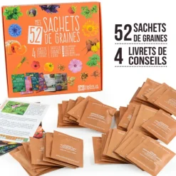 Radis Et Capucine Plants De Légumes Et Aromatiques | - Coffret 52 sachets de graines