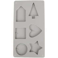 Rayher - Moule en silicone 6 formes - maison, rond, carré, coeur, sapin, étoile