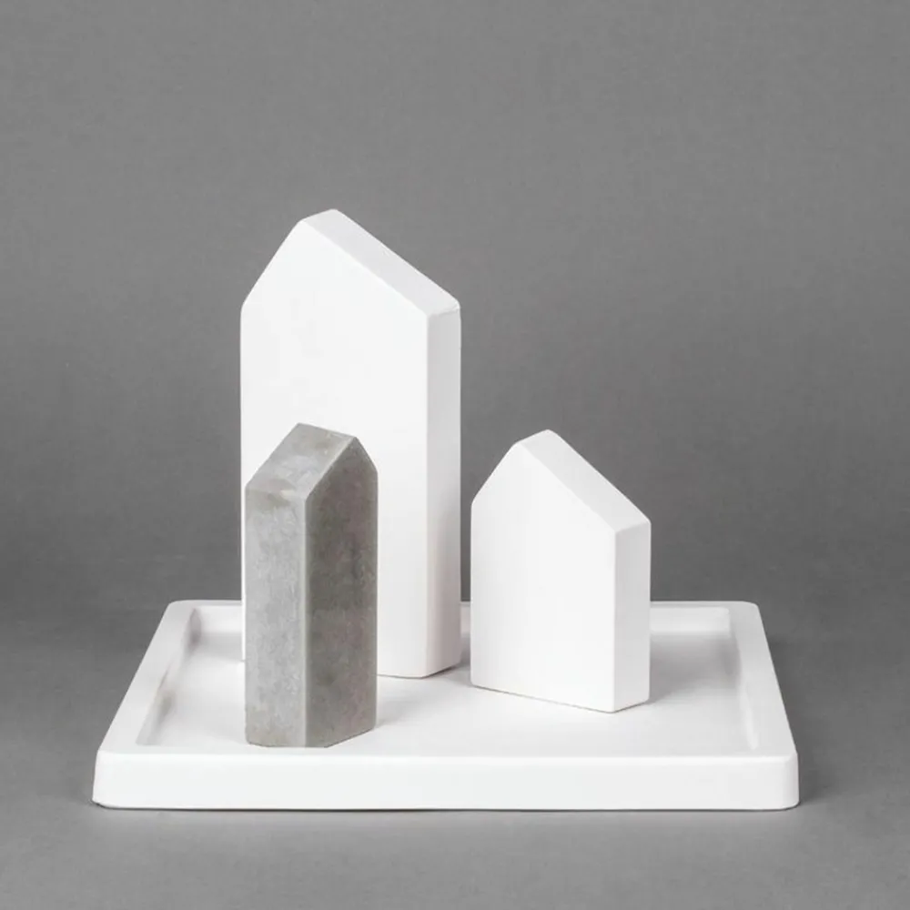 Rayher Modelage Et Mosaique | - Moule 3 maisons avec toit pentu