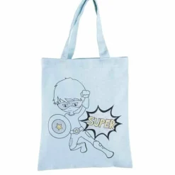 Rayher Peinture Et Beaux-Arts | - Sac en coton bleu 25 x 20 cm - super-héros