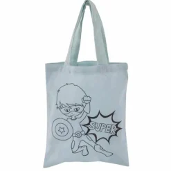 Rayher Peinture Et Beaux-Arts | - Sac en coton bleu 25 x 20 cm - super-héros