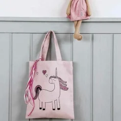 Rayher - 2 sacs en coton rose 25 x 20 cm - licorne Discount