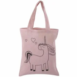 Rayher - 2 sacs en coton rose 25 x 20 cm - licorne Discount