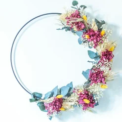 Reconciliation Vegetale Bouquets De Fleurs | - Couronne murale de fleurs séchées heloïse d30cm
