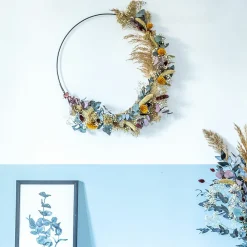 Reconciliation Vegetale Bouquets De Fleurs | - Couronne murale de fleurs séchées hector d50cm