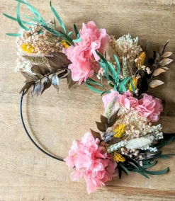Reconciliation Vegetale Bouquets De Fleurs | - Couronne murale de fleurs séchées honorine d20cm