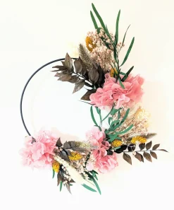 Reconciliation Vegetale Bouquets De Fleurs | - Couronne murale de fleurs séchées honorine d20cm