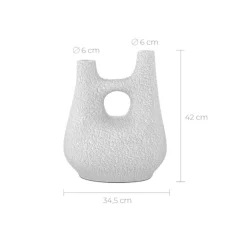 Rendez-vous Déco RENDEZ-VOUS DÉCO - Cruz - vase décoratif blanc en terre cuite h42cm Outlet