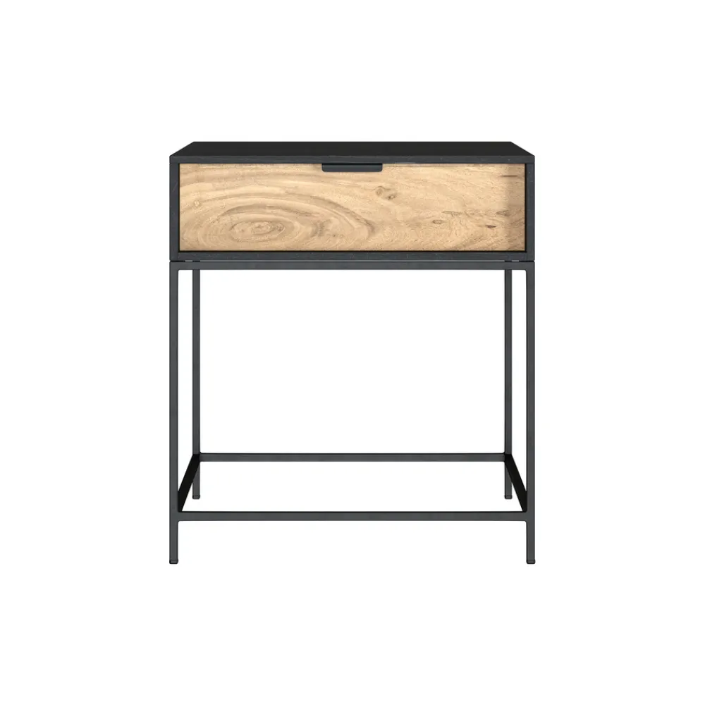 Rendez-vous Déco Mobilier D'Intérieur | RENDEZ-VOUS DÉCO - Jakson - table de chevet 1 tiroir en bois d'acacia et métal noir