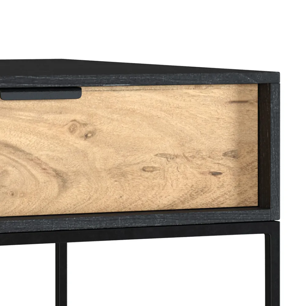 Rendez-vous Déco Mobilier D'Intérieur | RENDEZ-VOUS DÉCO - Jakson - table de chevet 1 tiroir en bois d'acacia et métal noir