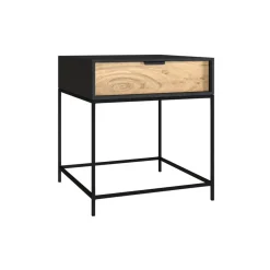Rendez-vous Déco Mobilier D'Intérieur | RENDEZ-VOUS DÉCO - Jakson - table de chevet 1 tiroir en bois d'acacia et métal noir