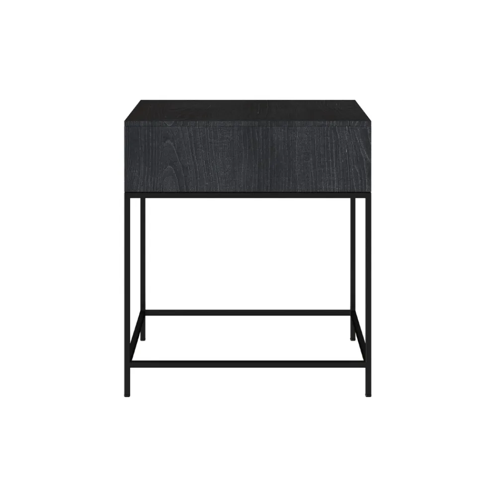 Rendez-vous Déco Mobilier D'Intérieur | RENDEZ-VOUS DÉCO - Jakson - table de chevet 1 tiroir en bois d'acacia et métal noir