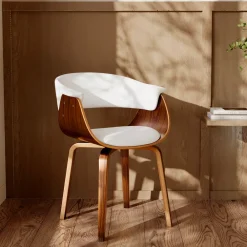 Rendez-vous Déco RENDEZ-VOUS DÉCO - Piada - chaise en cuir synthétique blanc Discount