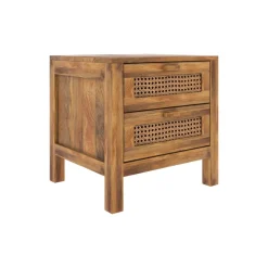 Rendez-vous Déco Mobilier D'Intérieur | RENDEZ-VOUS DÉCO - Tiki - table de chevet 2 tiroirs en cannage
