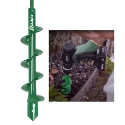 Ribiland - Tarière sur perceuse - - pour planter des fleurs, des plantes, des bulbes, des poteaux - long. 30 cm diam. 6 cm