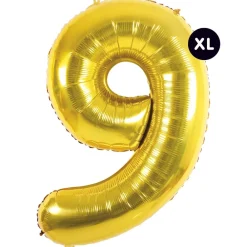 Rico Design - Ballon aluminium chiffre "9" doré, haut. 86 cm Clearance