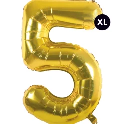 Rico Design - Ballon aluminium chiffre "5" doré, haut. 86 cm Discount