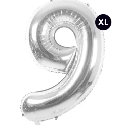Rico Design - Ballon aluminium chiffre "9" argenté, haut. 86 cm Clearance