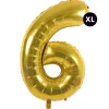 Rico Design Fête Et Anniversaire | - Ballon aluminium chiffre "6" doré, haut. 86 cm