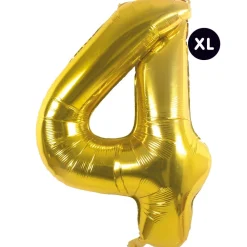 Rico Design Fête Et Anniversaire | - Ballon aluminium chiffre "4" doré, haut. 86 cm