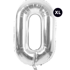 Rico Design Fête Et Anniversaire | - Ballon aluminium chiffre "0" argenté, haut. 86 cm