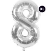 Rico Design Fête Et Anniversaire | - Ballon aluminium chiffre "8" argenté, haut. 86 cm