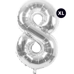 Rico Design Fête Et Anniversaire | - Ballon aluminium chiffre "8" argenté, haut. 86 cm