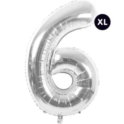 Rico Design Fête Et Anniversaire | - Ballon aluminium chiffre "6" argenté, haut. 86 cm