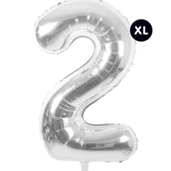 Rico Design Fête Et Anniversaire | - Ballon aluminium chiffre "2" argenté, haut. 86 cm