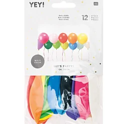 Rico Design Fête Et Anniversaire | - Ballons couleurs mixées, haut. 30 cm, x 12 pièces
