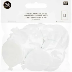 Rico Design - 12 ballons en bois blanc grand 52 mm Online