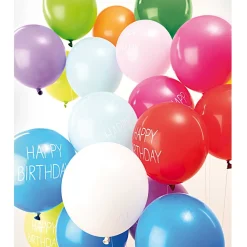 Rico Design Fête Et Anniversaire | - Ballons "Happy birthday" couleurs mixées, H. 30 cm, x 12 pièces