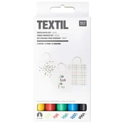 Rico Design - 5 feutres pour textiles basic Sale