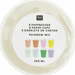 Rico Design Fête Et Anniversaire | - 8 gobelets en carton multicolores