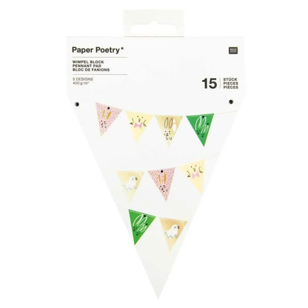 Rico Design Fête Et Anniversaire | - Guirlande 15 fanions - pâques
