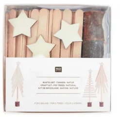 Rico Design Décoration Créative | - Kit de bricolage en bois - sapins écologiques avec 66 pièces