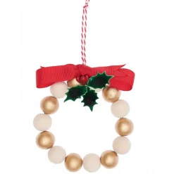 Rico Design Bijoux Et Perles | - Kit de création diy : couronne en perles en bois naturel et doré