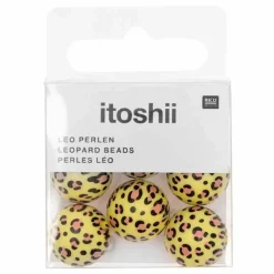 Rico Design - 5 perles acid leo jaune ø 16 mm Sale