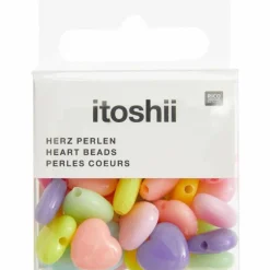 Rico Design - 35 perles coeur 12 mm - pastel Outlet