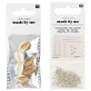 Rico Design Bijoux Et Perles | - 6 perles coquillages dorées + fermoirs fins et chaînes argentés