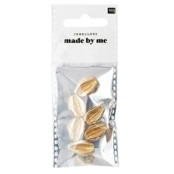 Rico Design - 6 perles - coquillages or - 2 perforations Best